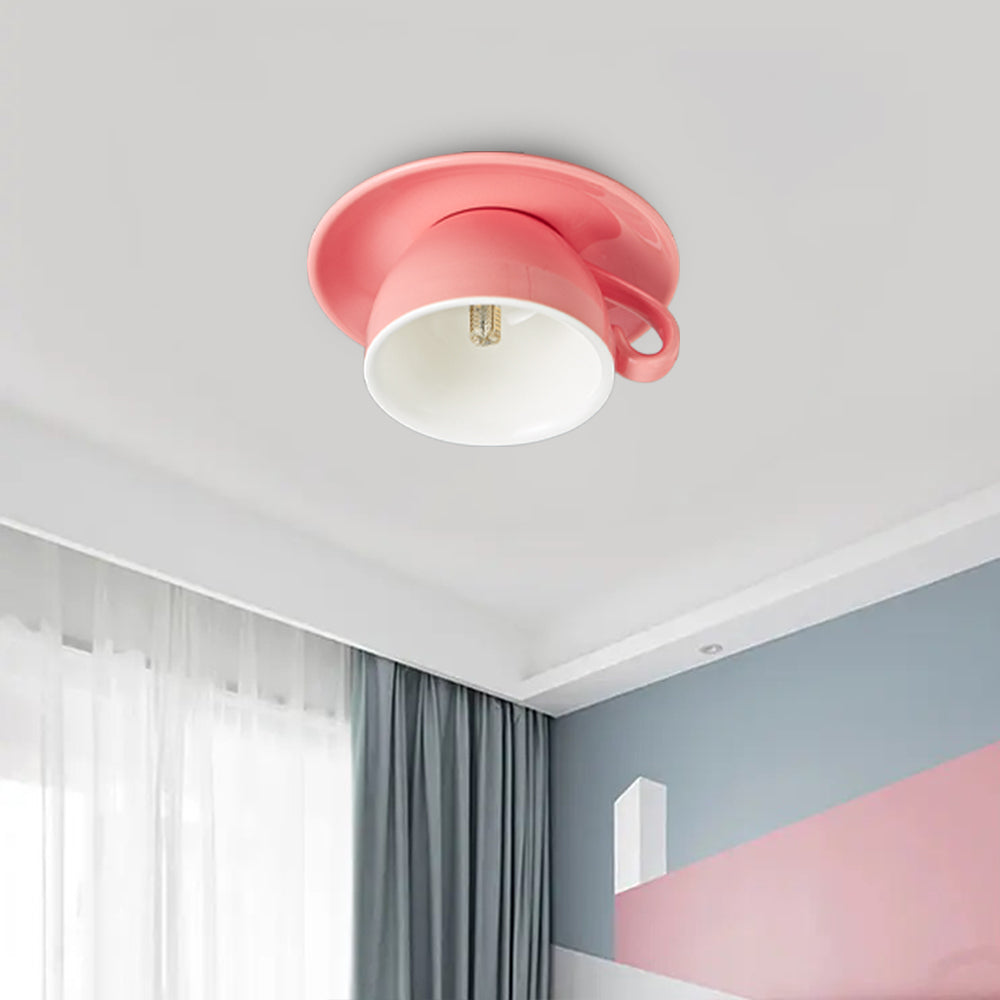 Royallure Flush Mount Ceiling Light Fixture - Coffee Cup Ceramic Design for Restaurant Cafe 4
