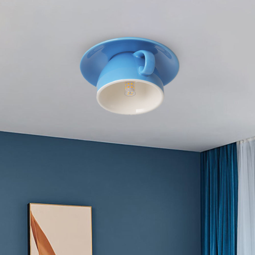 Royallure Flush Mount Ceiling Light Fixture - Coffee Cup Ceramic Design for Restaurant Cafe 5