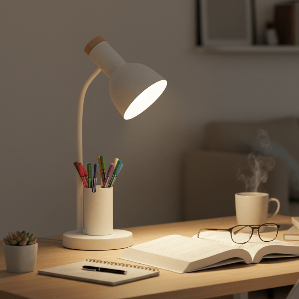 Royallure Modern LED Desk Lamp with Adjustable Color Modes and Pen Holder 0