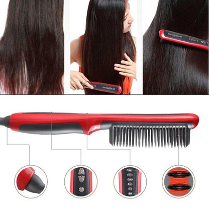 Royallure Professional Hair Straightening Brush with Adjustable Heat Settings for Shiny, Healthy Hair 1