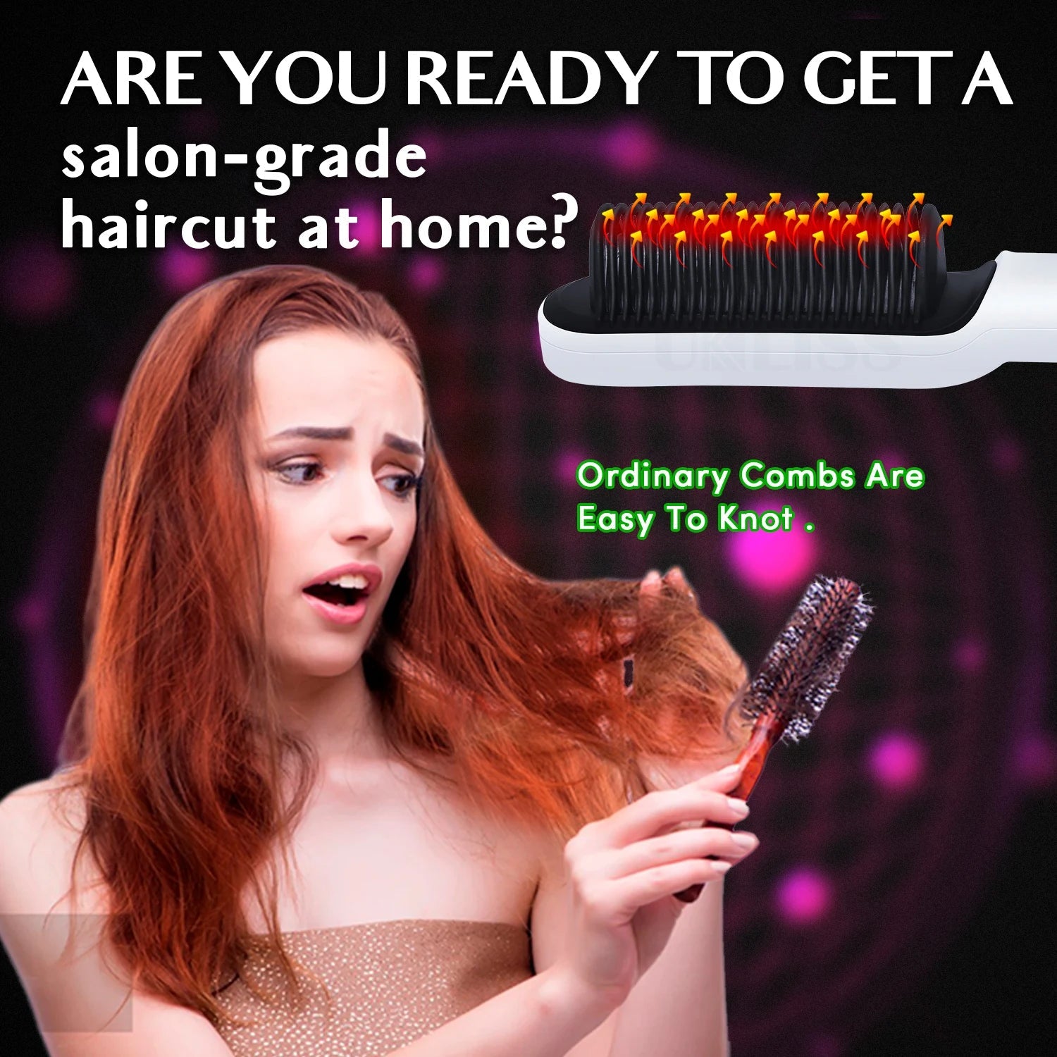 Royallure Professional Hair Straightening Brush with Adjustable Heat Settings for Shiny, Healthy Hair 5