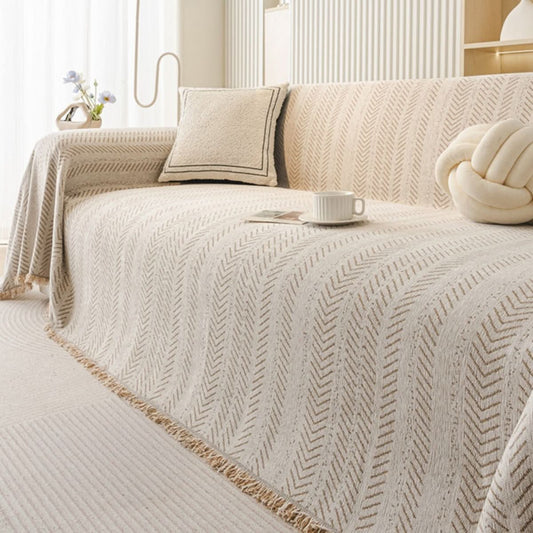 Royallure Scratch-Resistant Sofa Cover, Modern Herringbone Couch Cover for Dogs, Machine Washable Chenille Slipcover 0