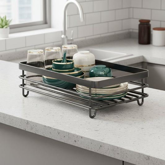 Royallure Stainless Steel Foldable Dish Rack - Space-Saving Dish Drainer for Kitchen Organization 0