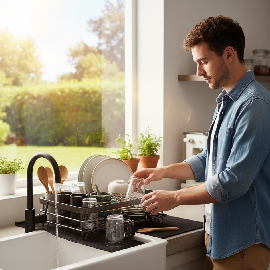 Royallure Stainless Steel Foldable Dish Rack - Space-Saving Dish Drainer for Kitchen Organization 2