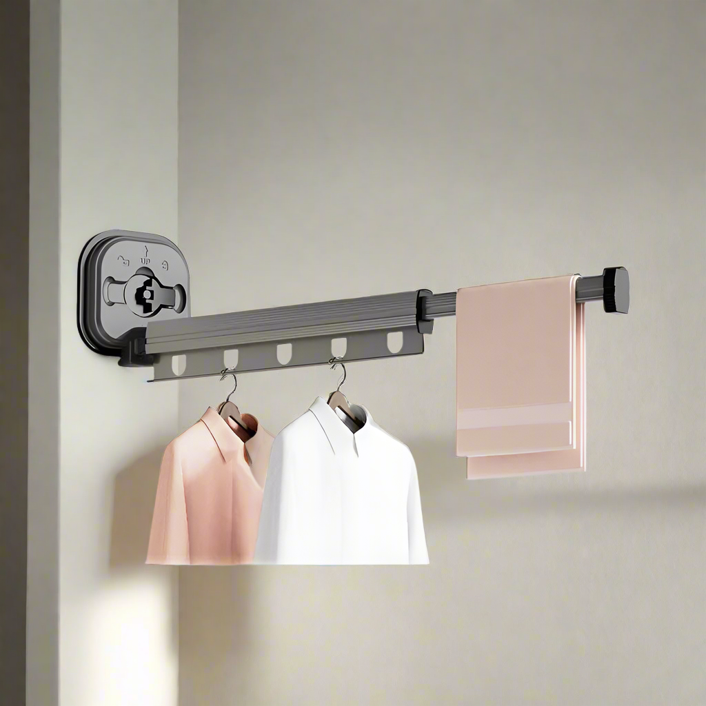 Royallure Wall-Mounted Laundry Drying Rack, Space-Saving Retractable Clothes Drying Rack 10