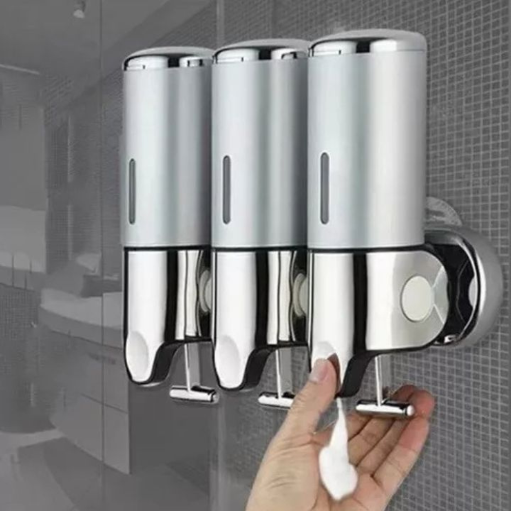 Royallure Wall-Mounted Soap Dispenser Set - 3 Pcs Modern Hand Soap and Shampoo Storage 0