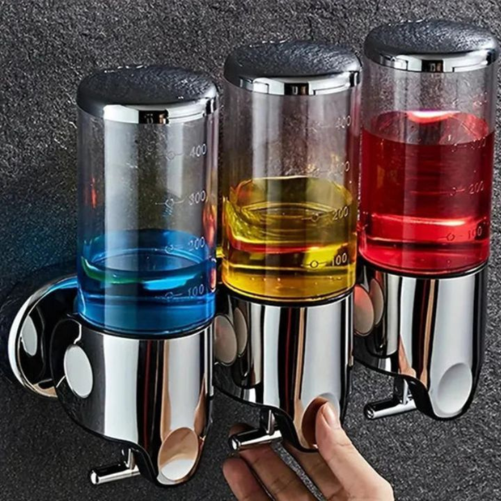 Royallure Wall-Mounted Soap Dispenser Set - 3 Pcs Modern Hand Soap and Shampoo Storage 2