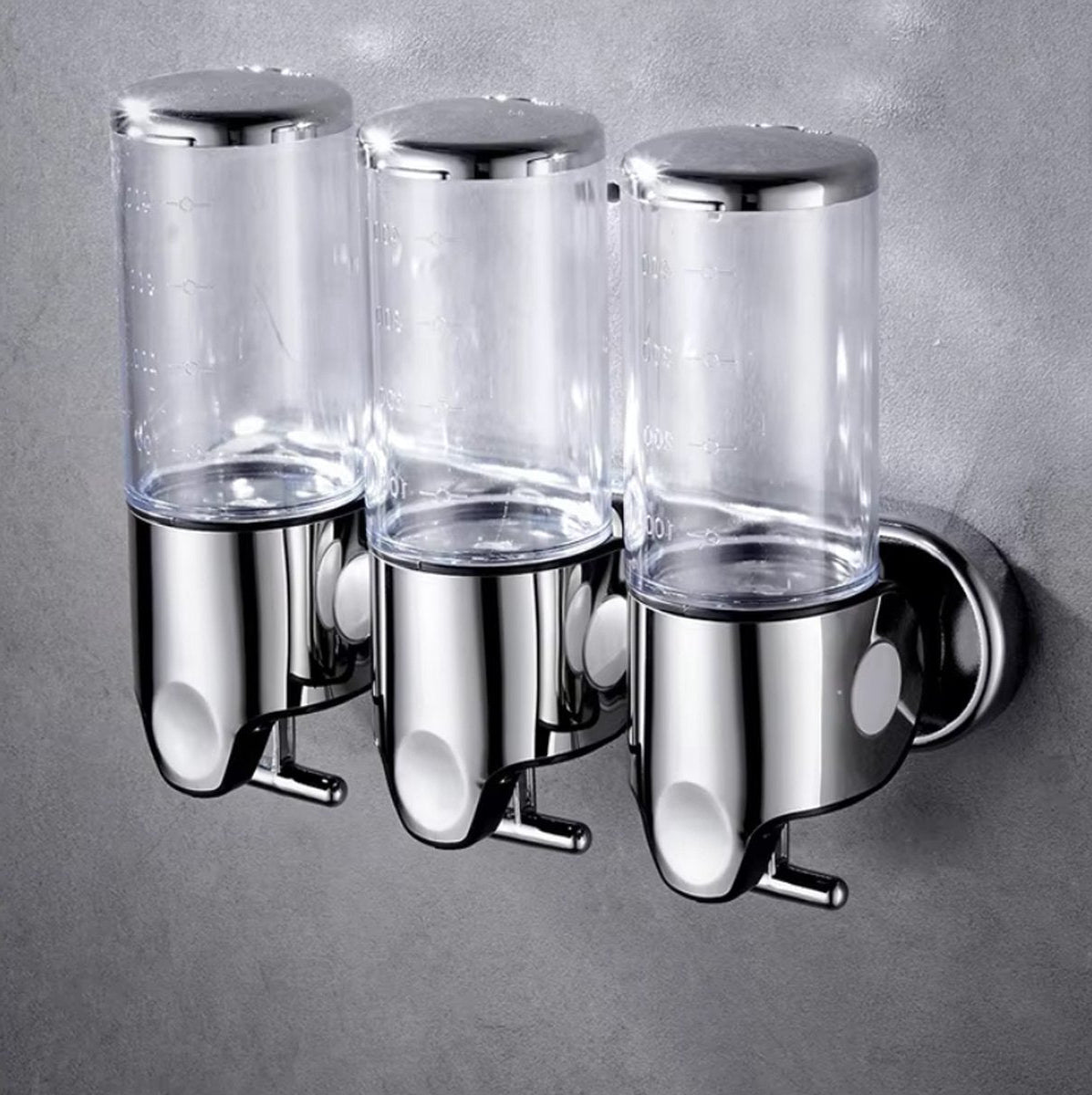 Royallure Wall-Mounted Soap Dispenser Set - 3 Pcs Modern Hand Soap and Shampoo Storage 5
