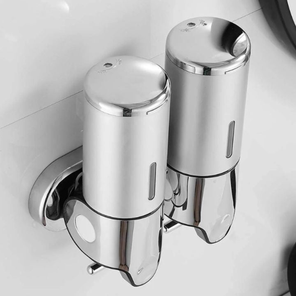 Royallure Wall-Mounted Soap Dispenser Set - 3 Pcs Modern Hand Soap and Shampoo Storage 8