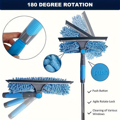 Royelux 2-in-1 High Window Cleaning Kit with Extendable Poles & Squeegee 4