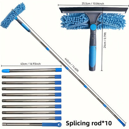 Royelux 2-in-1 High Window Cleaning Kit with Extendable Poles & Squeegee 5