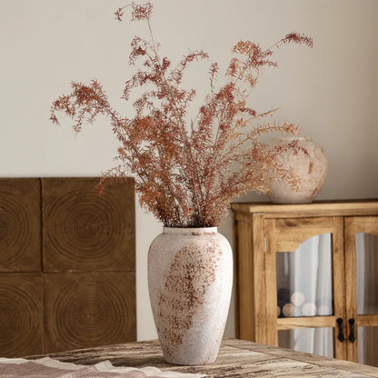 Rustic Wabi-Sabi Ceramic Vase | Distressed Mediterranean Decor 4