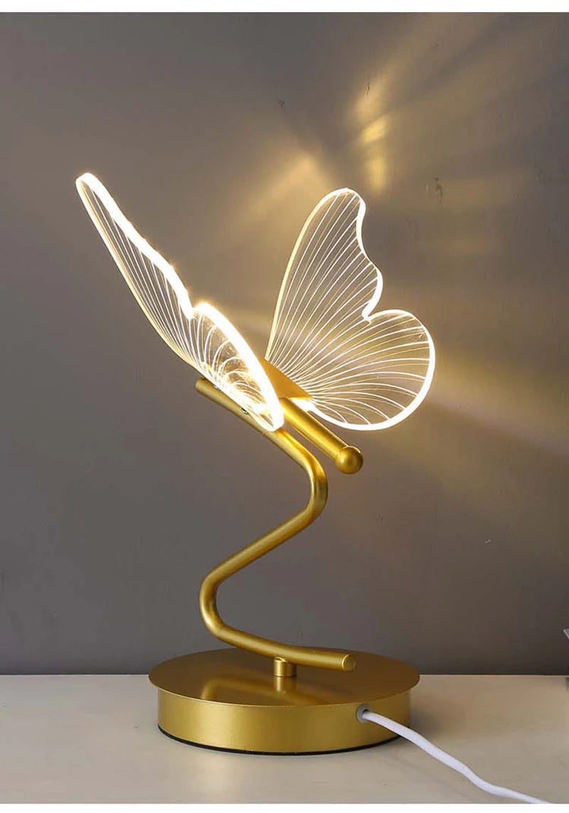 Sovere Butterfly LED Table Lamp, Unique Acrylic Design for Bedside or Desk Use