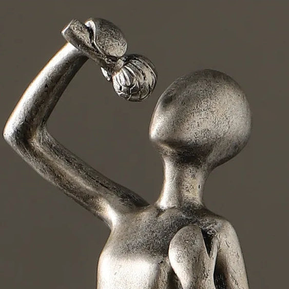 Novara Abstract Cellist Sculpture - Modern Resin Musician Figurine for Home Decor