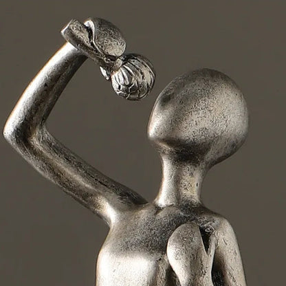 Novara Abstract Cellist Sculpture - Modern Resin Musician Figurine for Home Decor