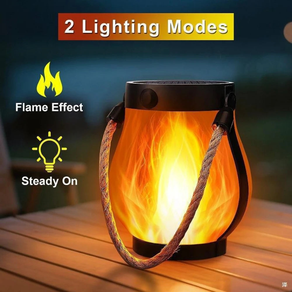 Sovere Solar Lanterns with LED Flame-Effect Lighting, USB Rechargeable Camping Lights