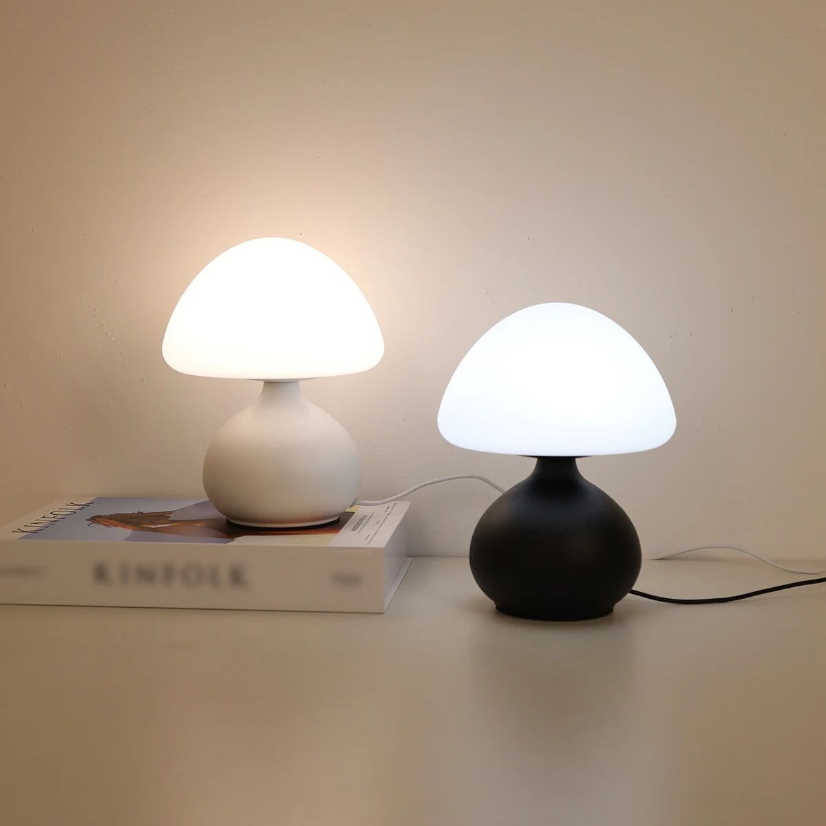 Sovere Modern Mushroom Table Lamp with Adjustable LED Lighting for Bedroom & Living Room