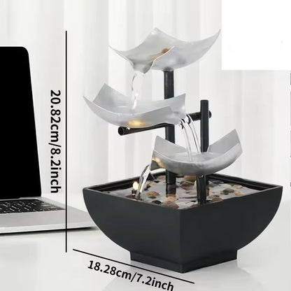 Majesta Elegant Tabletop Water Fountain with LED Lighting for Relaxation
