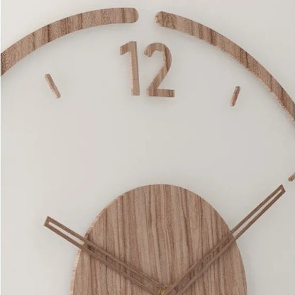 Royora Scandinavian Solid Wood Silent Wall Clock, Quartz Movement