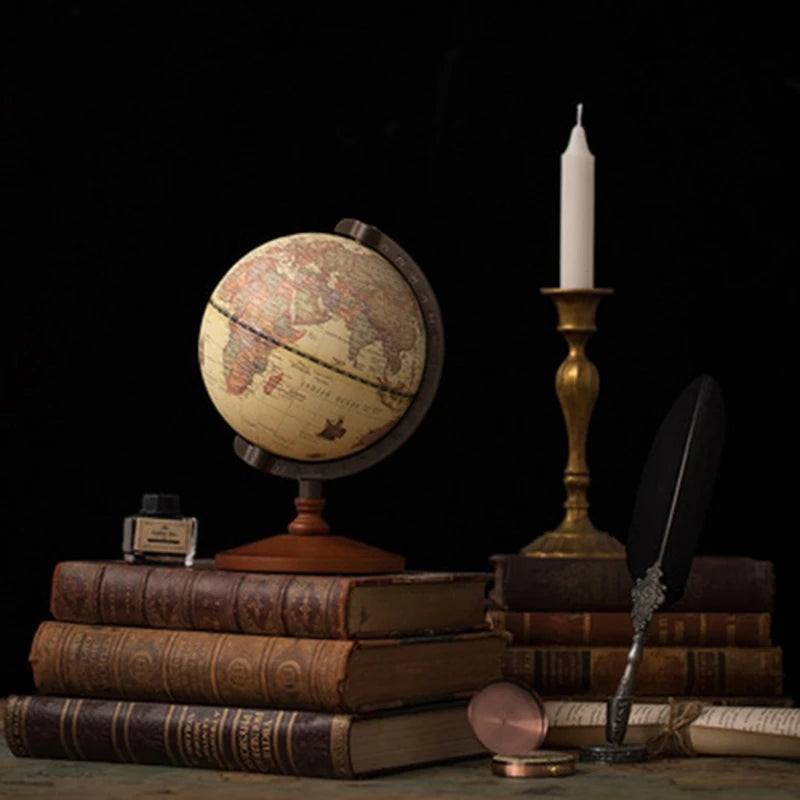 Novara Vintage World Globe with Stand - Decorative Antique Desk Globe