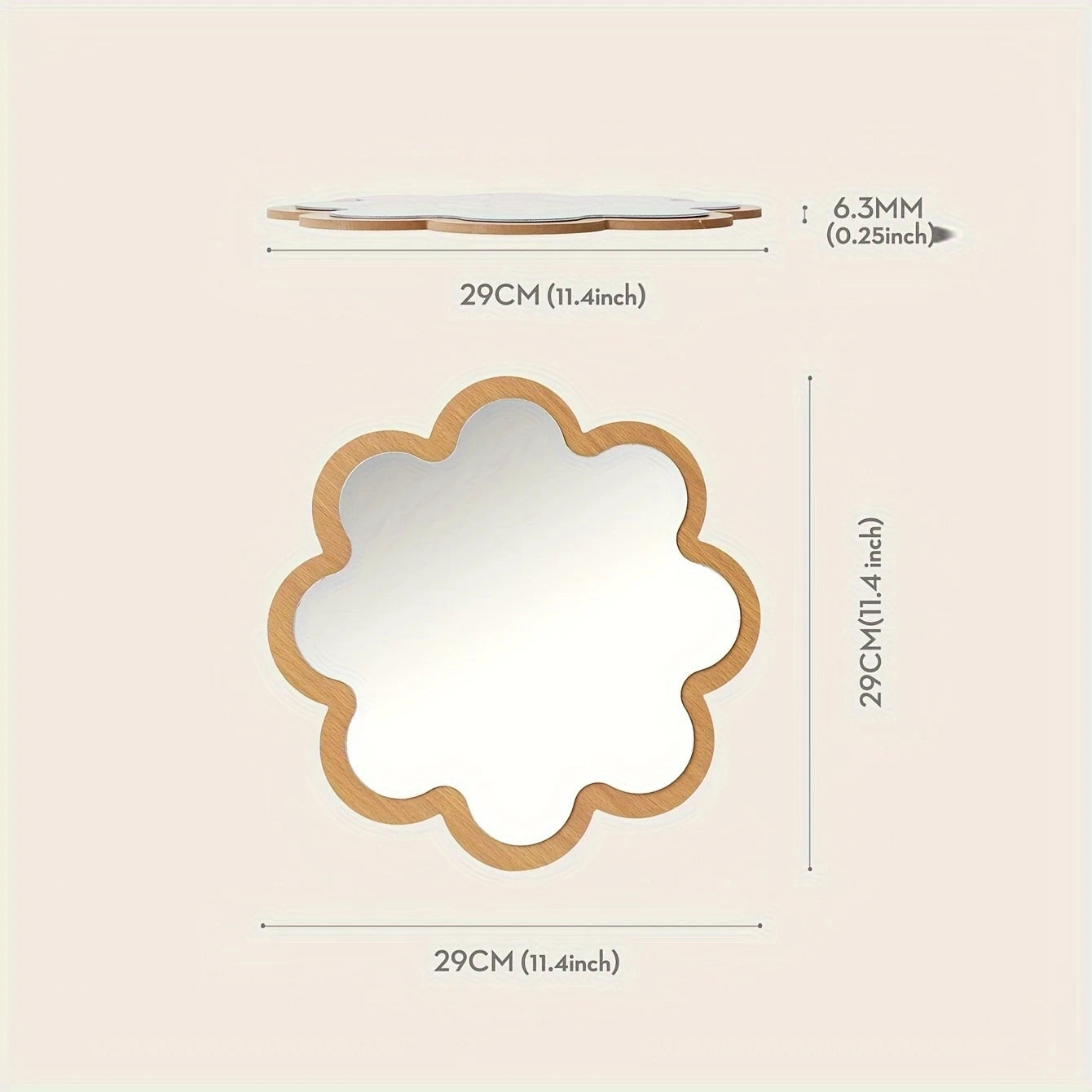 Sovere Wooden Cloud Wall Mirror for Kids' Room, Whimsical Decorative Accent, Easy to Hang