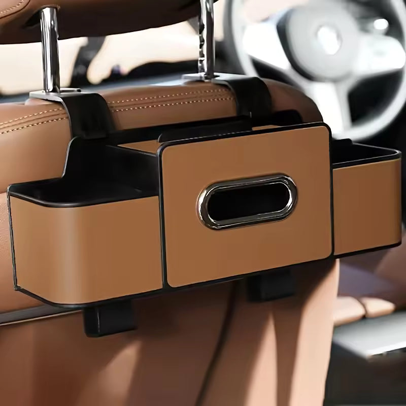 Sovere Car Seat Back Organizer with Tissue Holder and Hooks for Bags