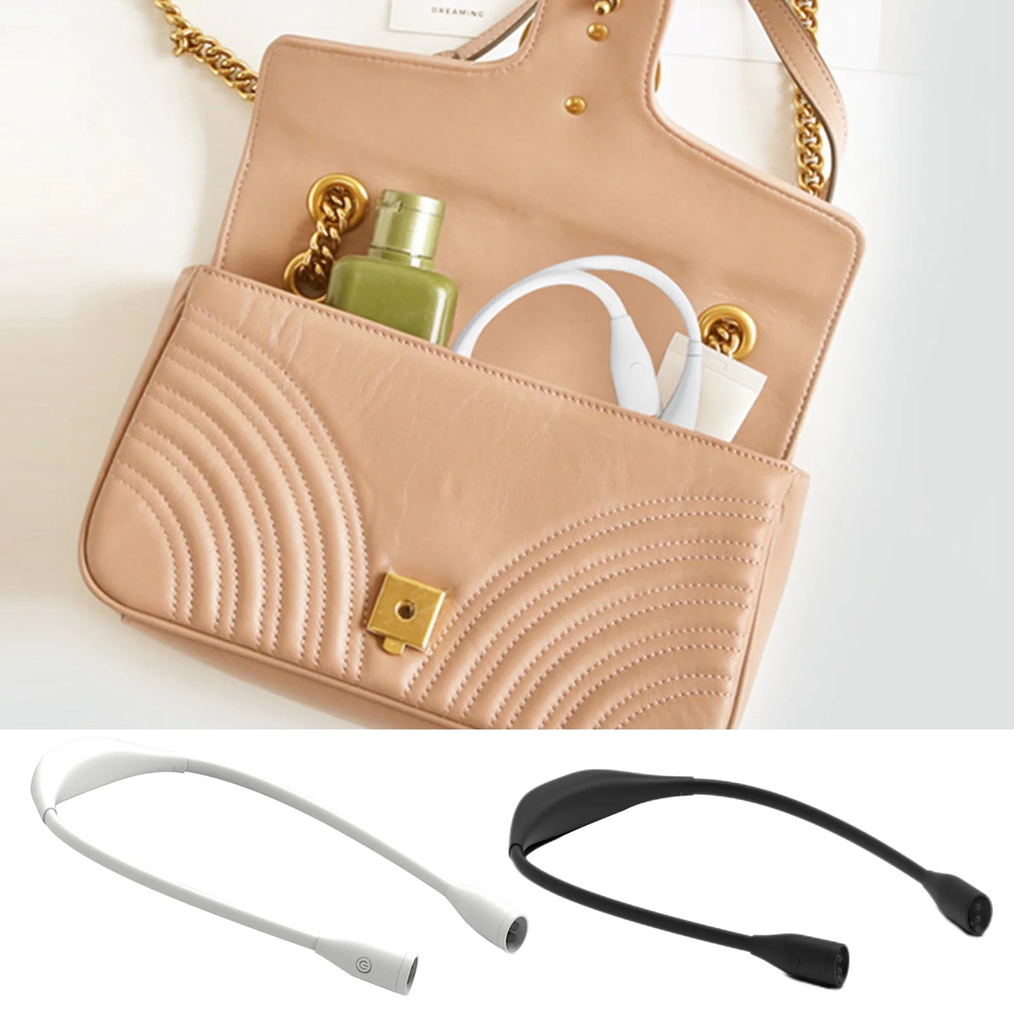 Velura Rechargeable LED Neck Light with Adjustable Dual Heads for Hands-Free Reading