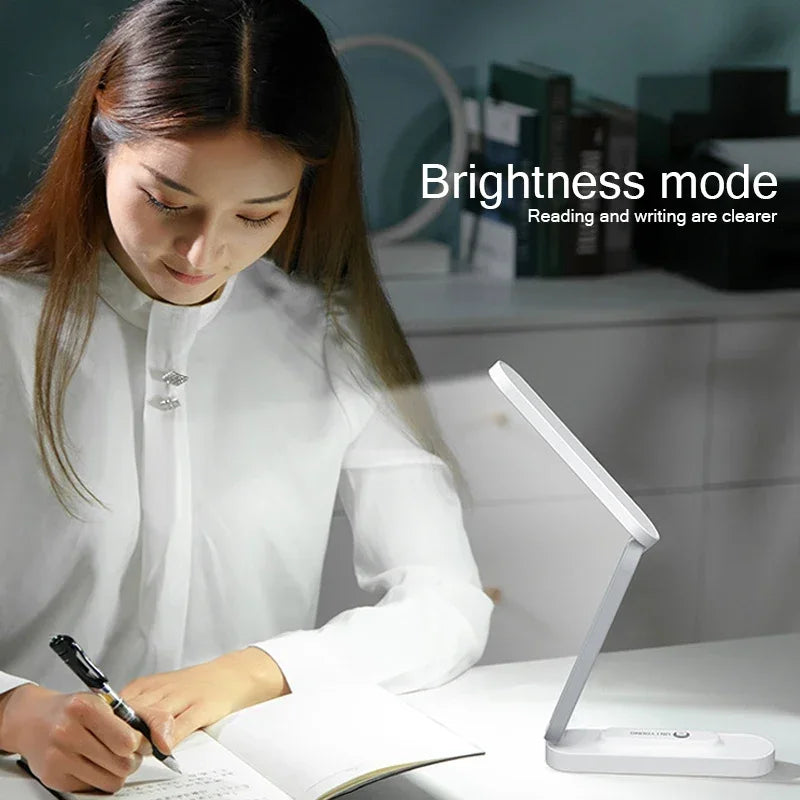 Sovere Adjustable Rechargeable Desk Lamp, Cordless Foldable Table Light with Dimmable Brightness