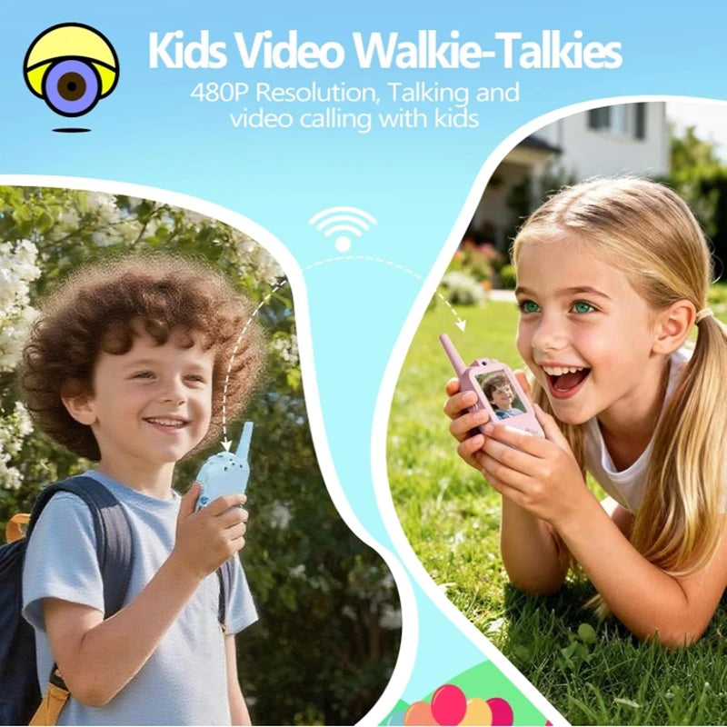 Sovere Kids Video Walkie Talkies with HD Camera, Rechargeable 2-Pack for Outdoor Fun