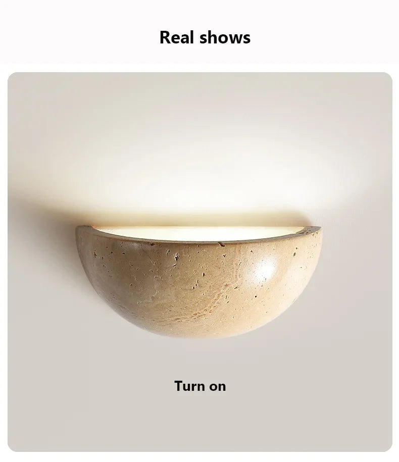 Sovere Stone Wall Light Sconce - Warm LED Glow for Modern Rustic Interiors