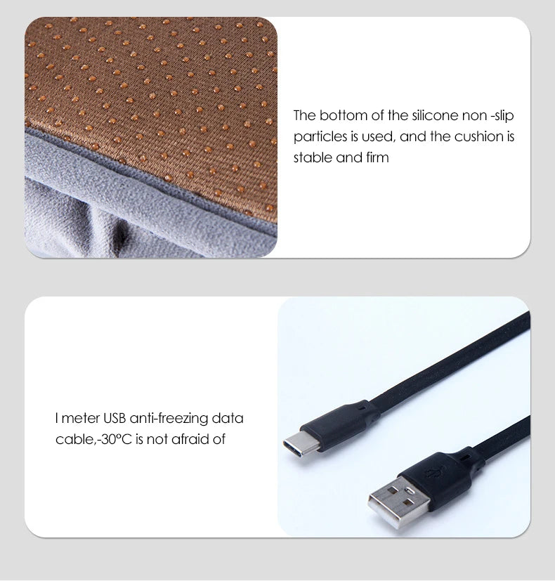 Sovere Heated Seat Cushion - 3 Temperature Settings and Rapid Heating for Home or Office