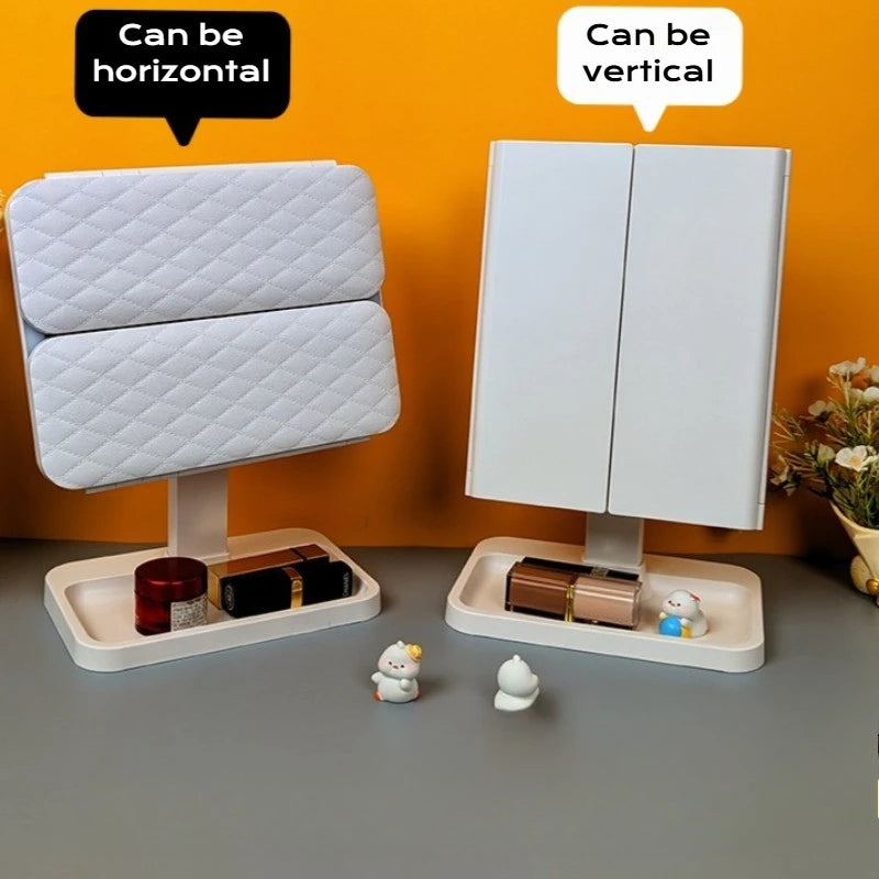 Luxoria LED Vanity Mirror with Lights, Foldable Design and Adjustable Angles