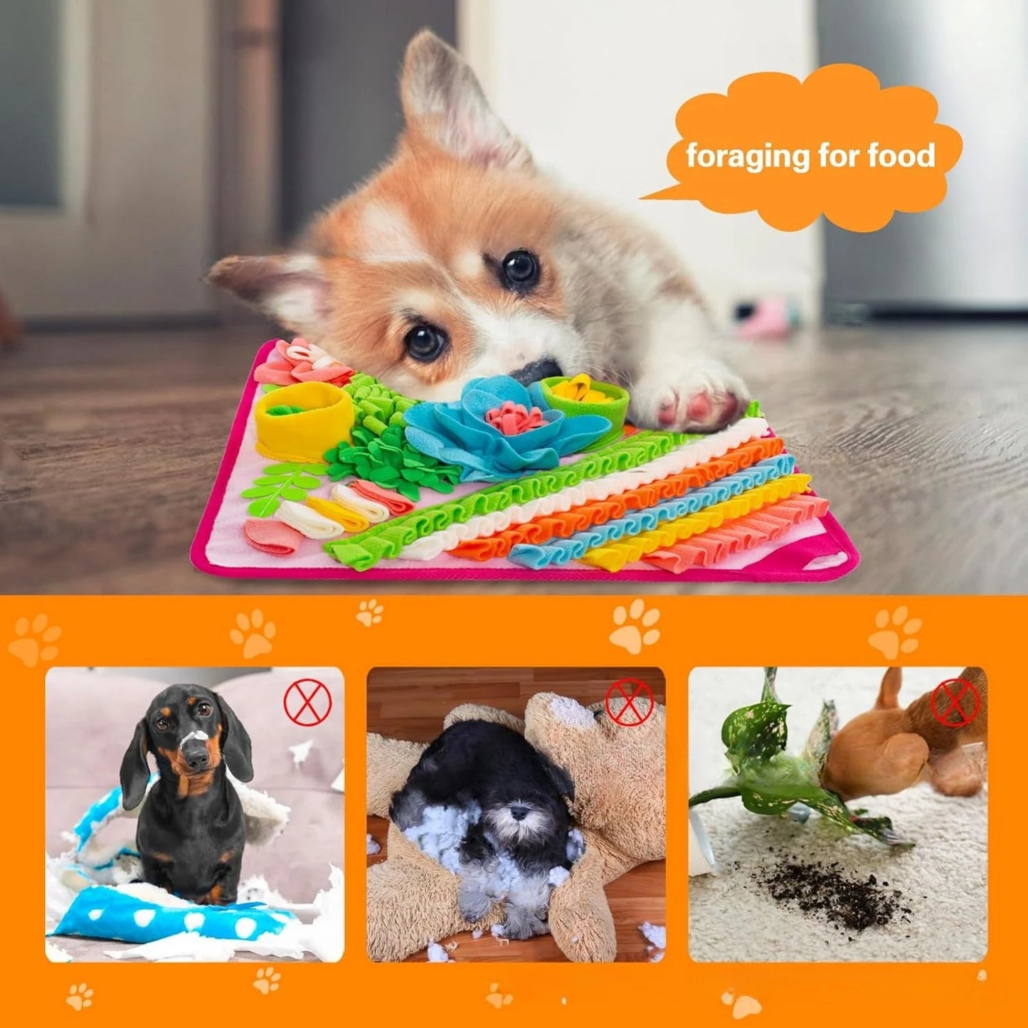 Sovere Snuffle Mat for Dogs - Interactive Sniffing Mat, Slow Feeder Puzzle Pad