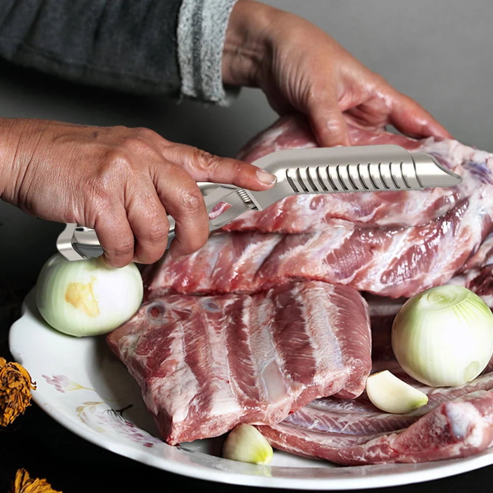 Sovere Stainless Steel BBQ Tool for Rib Trimming and Peeling with Ergonomic Grip