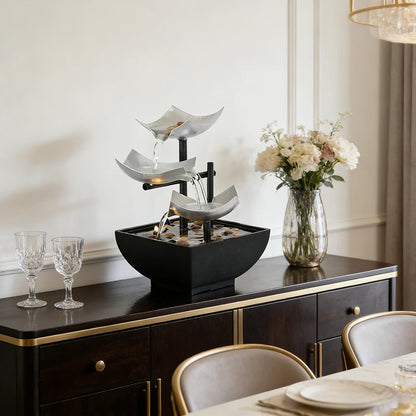 Majesta Elegant Tabletop Water Fountain with LED Lighting for Relaxation