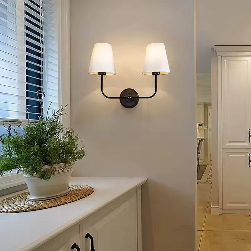 Sovere Modern Wall Light Fixture with Linen Shade for Soft Ambient Lighting