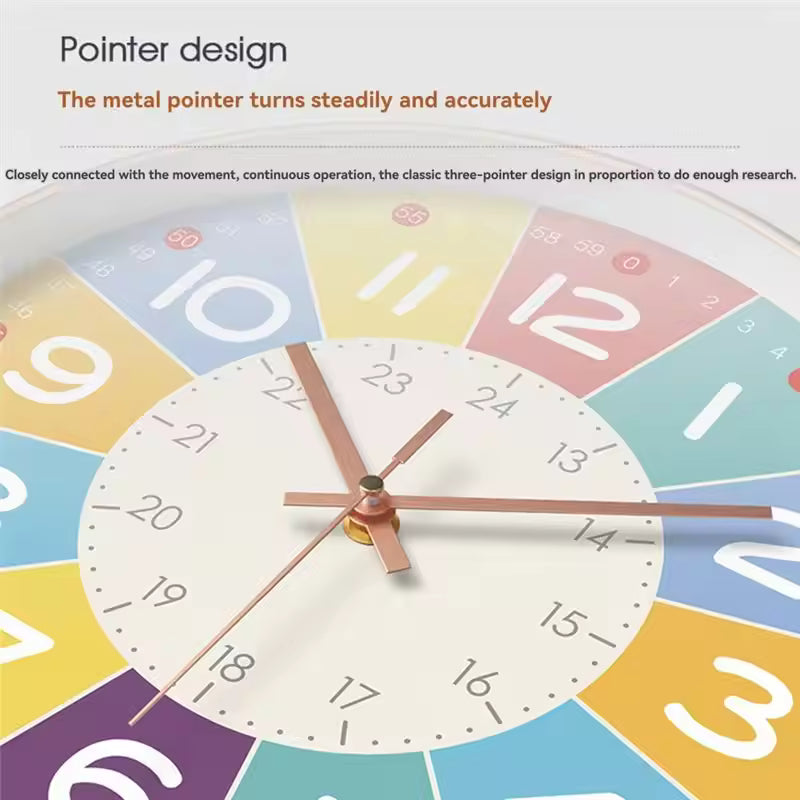 Sovere Colorful Educational Wall Clock for Kids with Silent Mechanism and Engaging Design