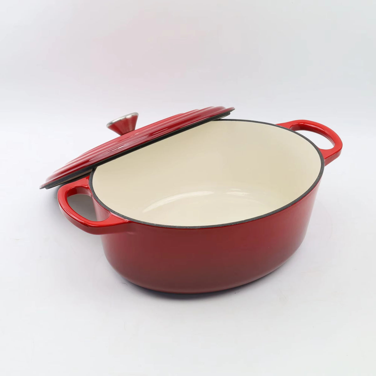 Novara Enamel Cast Iron Roasting Pan with Lid - Versatile 2-in-1 Design