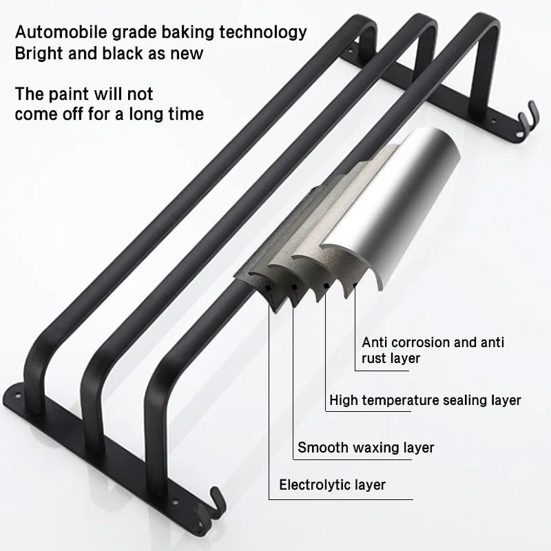 Sovere Wall-Mounted Aluminium Towel Rack with Rotating Bars for Efficient Towel Storage
