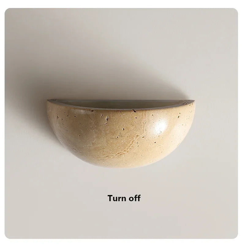 Sovere Stone Wall Light Sconce - Warm LED Glow for Modern Rustic Interiors