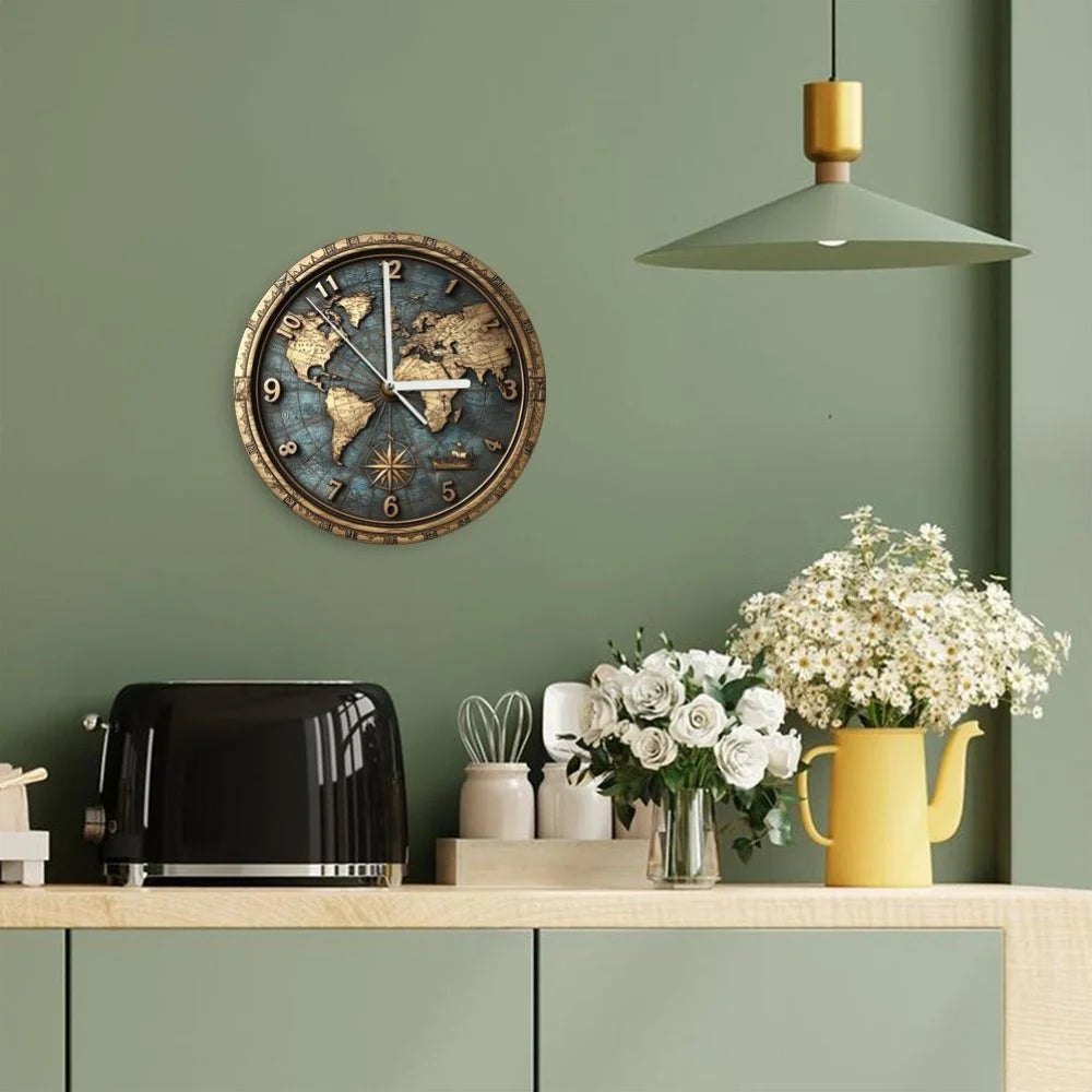 Sailboat Theme Vintage Round Wooden Wall Clock 2