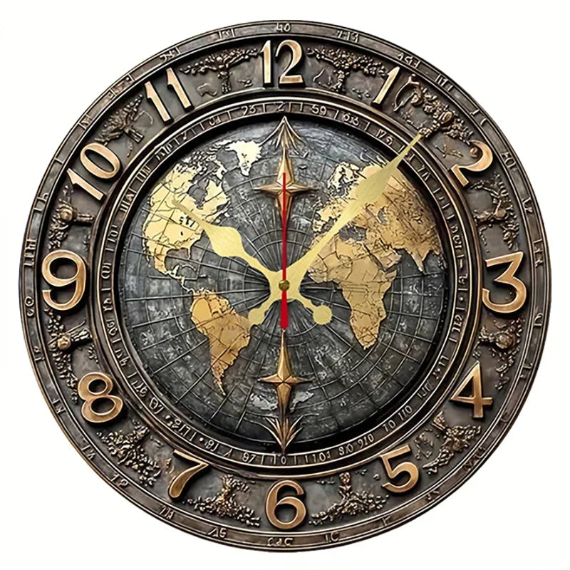 Sailboat Theme Vintage Round Wooden Wall Clock 8