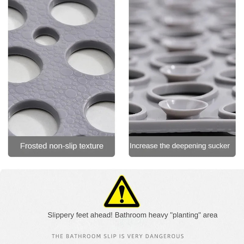 Sovere Non-Slip Shower Mat with Suction Cups and Quick-Drain Design for Safety