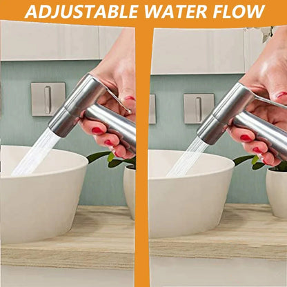 Novara Stainless Steel Handheld Bidet Sprayer Kit with Adjustable Pressure & Self-Cleaning Nozzle