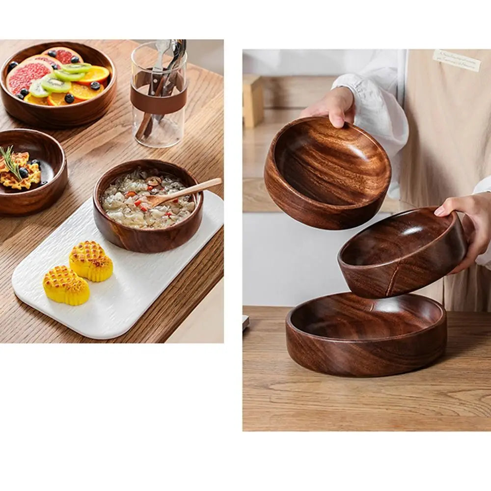 Sovere Large Wooden Salad Bowl - Elegant Serving Dish for Fruits and Salads