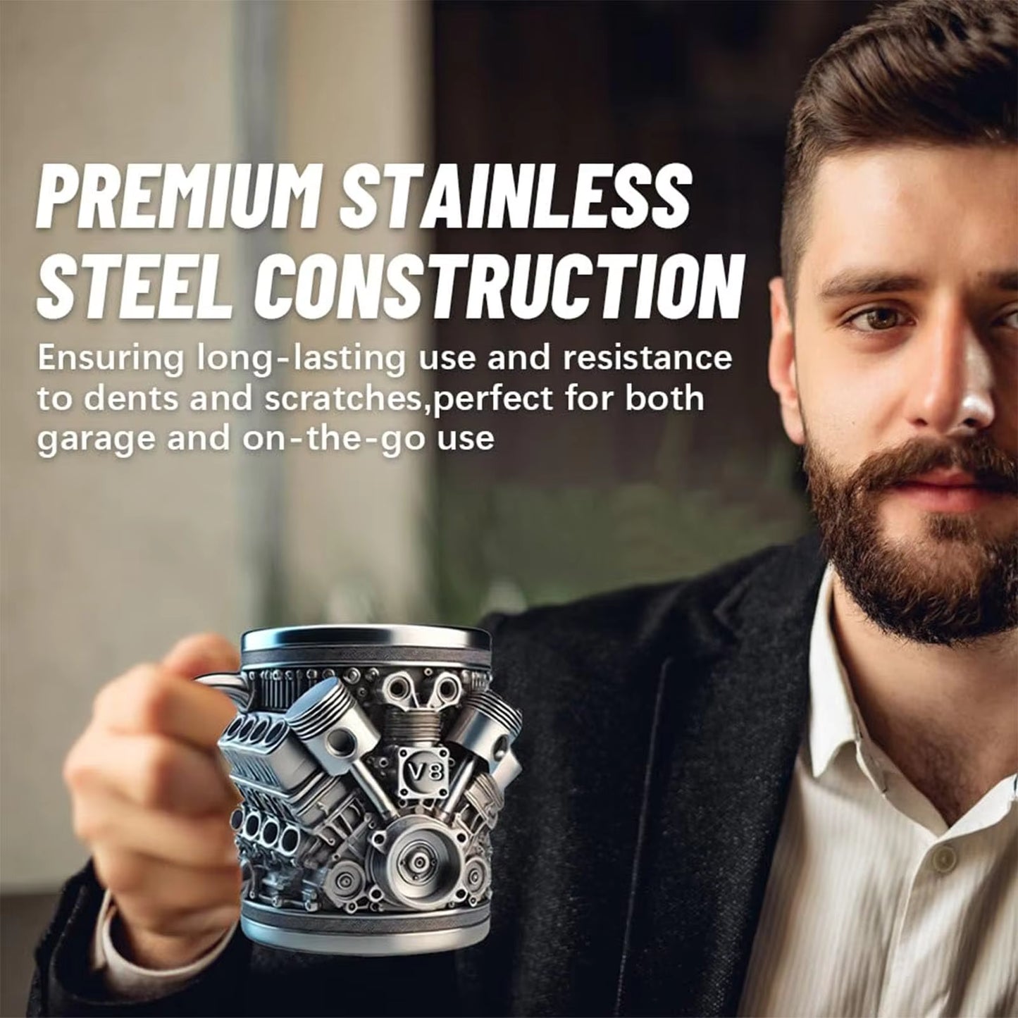 Sovere Engine Style Decorative Metal Mug for Car Lovers - Mechanical Coffee Cup