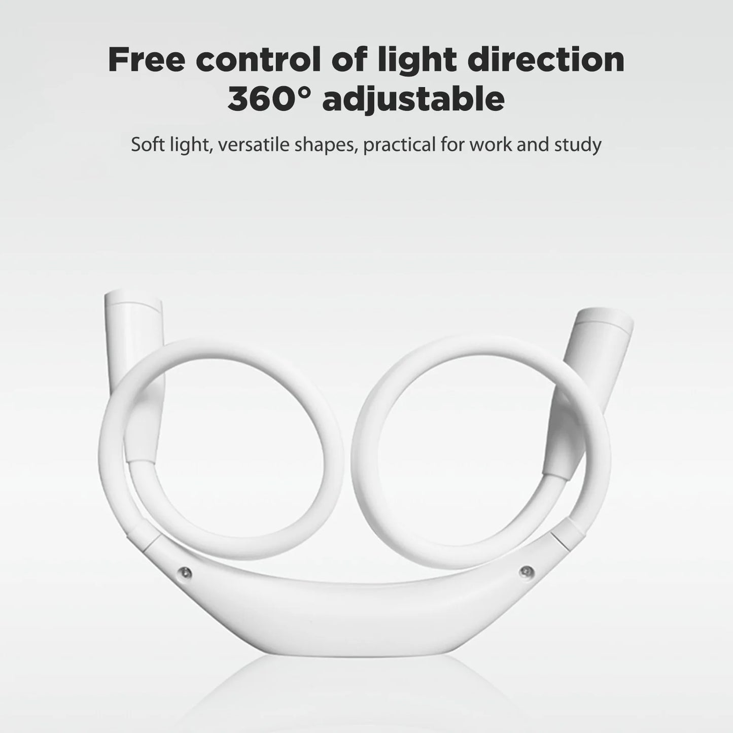 Velura Rechargeable LED Neck Light with Adjustable Dual Heads for Hands-Free Reading