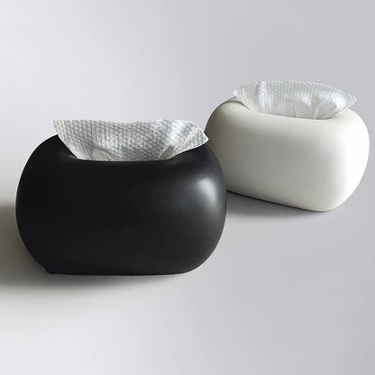Sculptural Rounded Ceramic Tissue Box | Organic Minimalist Decor 2