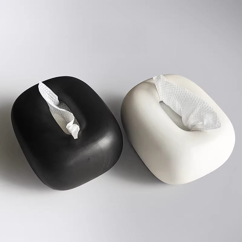 Sculptural Rounded Ceramic Tissue Box | Organic Minimalist Decor 3