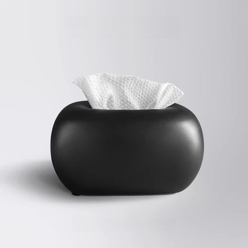 Sculptural Rounded Ceramic Tissue Box | Organic Minimalist Decor 4